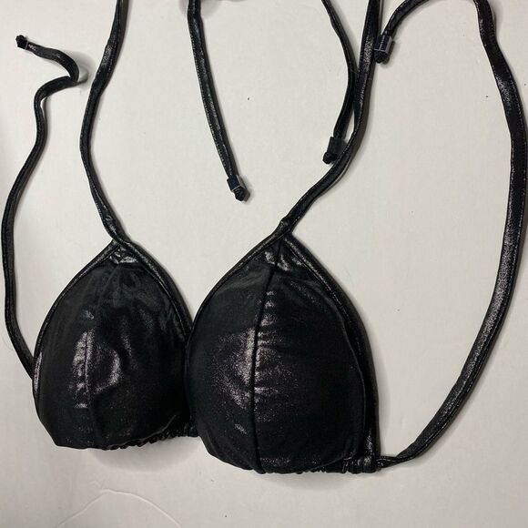 Daniela Corte Bikini Top Shiny Black nwot - Picture 4 of 6